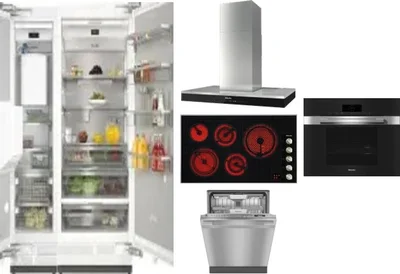 6 Piece Package Includes Refrigerator, Freezer, Cooktop, Wall Oven, Hood And Dishwasher