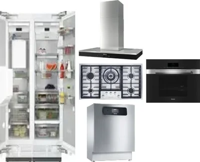6 Piece Package Includes Refrigerator, Freezer, Cooktop, Wall Oven, Hood And Dishwasher