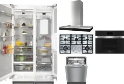6 Piece Package Includes Refrigerator, Freezer, Cooktop, Wall Oven, Hood And Dishwasher