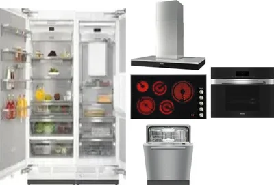 6 Piece Package Includes Refrigerator, Freezer, Cooktop, Wall Oven, Hood And Dishwasher