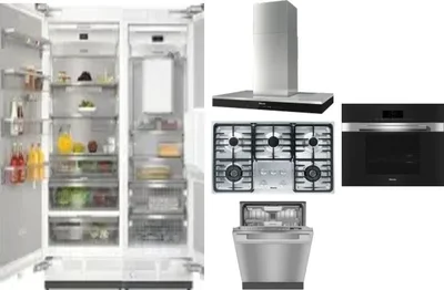 6 Piece Package Includes Refrigerator, Freezer, Cooktop, Wall Oven, Hood And Dishwasher