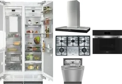 6 Piece Package Includes Refrigerator, Freezer, Cooktop, Wall Oven, Hood And Dishwasher