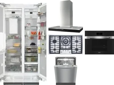6 Piece Package Includes Refrigerator, Freezer, Cooktop, Wall Oven, Hood And Dishwasher