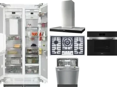6 Piece Package Includes Refrigerator, Freezer, Cooktop, Wall Oven, Hood And Dishwasher