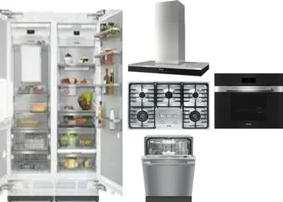 6 Piece Package Includes Refrigerator, Freezer, Cooktop, Wall Oven, Hood And Dishwasher