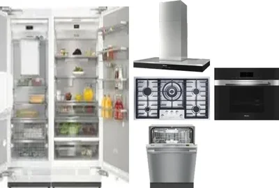 6 Piece Package Includes Refrigerator, Freezer, Cooktop, Wall Oven, Hood And Dishwasher