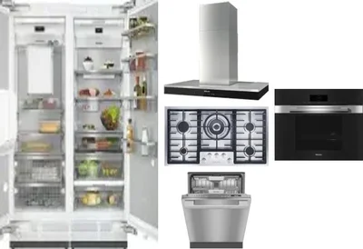 6 Piece Package Includes Refrigerator, Freezer, Cooktop, Wall Oven, Hood And Dishwasher