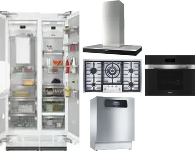 6 Piece Package Includes Refrigerator, Freezer, Cooktop, Wall Oven, Hood And Dishwasher