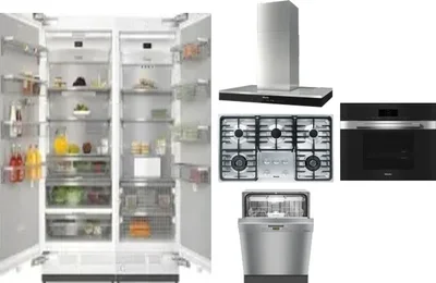 6 Piece Package Includes Refrigerator, Freezer, Cooktop, Wall Oven, Hood And Dishwasher