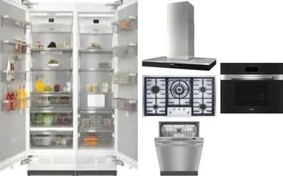 6 Piece Package Includes Refrigerator, Freezer, Cooktop, Wall Oven, Hood And Dishwasher