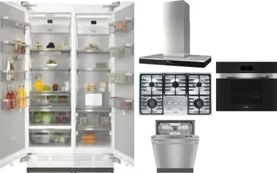 6 Piece Package Includes Refrigerator, Freezer, Cooktop, Wall Oven, Hood And Dishwasher