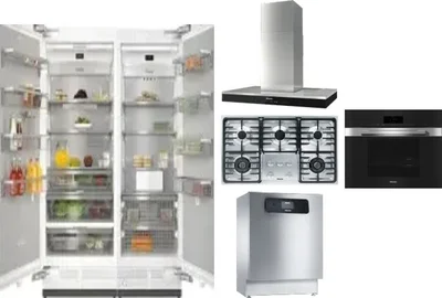 6 Piece Package Includes Refrigerator, Freezer, Cooktop, Wall Oven, Hood And Dishwasher