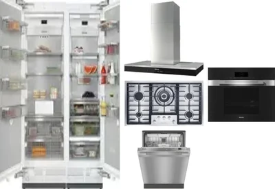 6 Piece Package Includes Refrigerator, Freezer, Cooktop, Wall Oven, Hood And Dishwasher