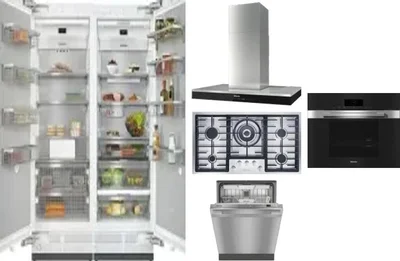6 Piece Package Includes Refrigerator, Freezer, Cooktop, Wall Oven, Hood And Dishwasher