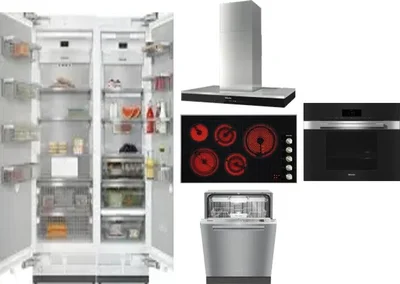 6 Piece Package Includes Refrigerator, Freezer, Cooktop, Wall Oven, Hood And Dishwasher