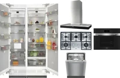 6 Piece Package Includes Refrigerator, Freezer, Cooktop, Wall Oven, Hood And Dishwasher