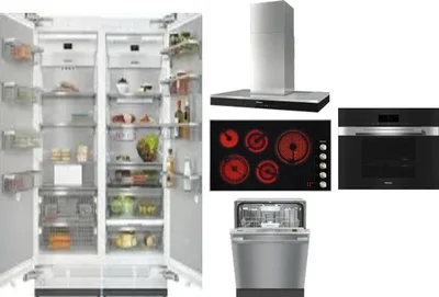 6 Piece Package Includes Refrigerator, Freezer, Cooktop, Wall Oven, Hood And Dishwasher