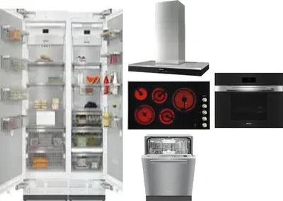 6 Piece Package Includes Refrigerator, Freezer, Cooktop, Wall Oven, Hood And Dishwasher