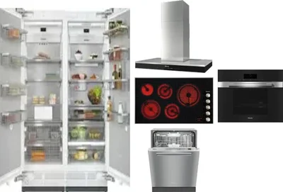 6 Piece Package Includes Refrigerator, Freezer, Cooktop, Wall Oven, Hood And Dishwasher