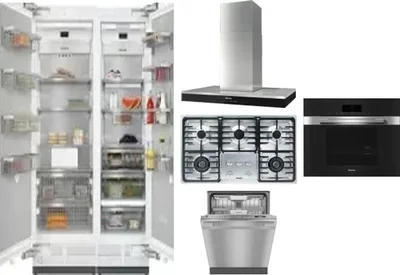 6 Piece Package Includes Refrigerator, Freezer, Cooktop, Wall Oven, Hood And Dishwasher