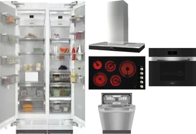 6 Piece Package Includes Refrigerator, Freezer, Cooktop, Wall Oven, Hood And Dishwasher