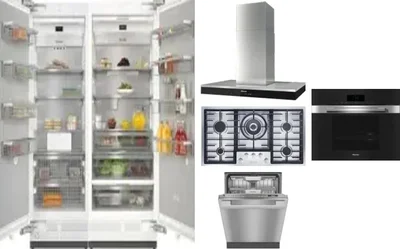 6 Piece Package Includes Refrigerator, Freezer, Cooktop, Wall Oven, Hood And Dishwasher