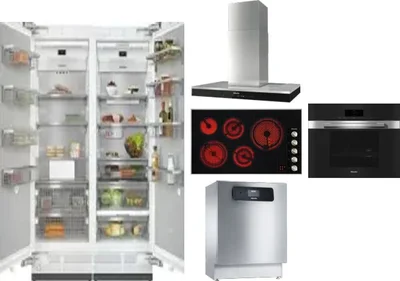 6 Piece Package Includes Refrigerator, Freezer, Cooktop, Wall Oven, Hood And Dishwasher