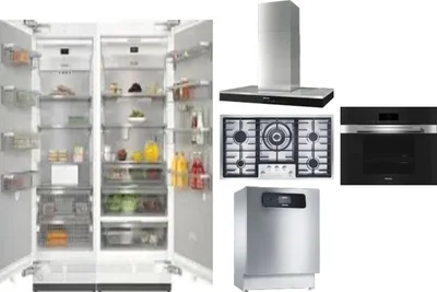 6 Piece Package Includes Refrigerator, Freezer, Cooktop, Wall Oven, Hood And Dishwasher
