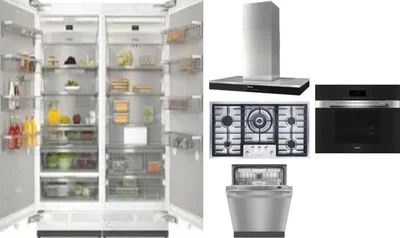 6 Piece Package Includes Refrigerator, Freezer, Cooktop, Wall Oven, Hood And Dishwasher