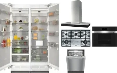 6 Piece Package Includes Refrigerator, Freezer, Cooktop, Wall Oven, Hood And Dishwasher