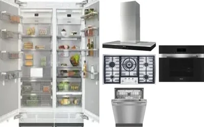 6 Piece Package Includes Refrigerator, Freezer, Cooktop, Wall Oven, Hood And Dishwasher