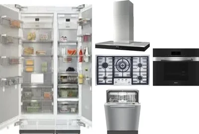 6 Piece Package Includes Refrigerator, Freezer, Cooktop, Wall Oven, Hood And Dishwasher