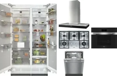 6 Piece Package Includes Refrigerator, Freezer, Cooktop, Wall Oven, Hood And Dishwasher