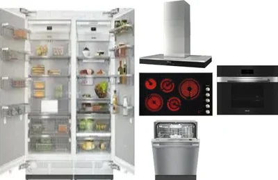 6 Piece Package Includes Refrigerator, Freezer, Cooktop, Wall Oven, Hood And Dishwasher