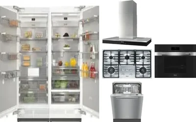 6 Piece Package Includes Refrigerator, Freezer, Cooktop, Wall Oven, Hood And Dishwasher