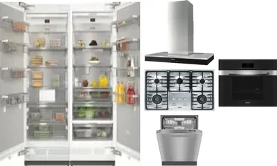 6 Piece Package Includes Refrigerator, Freezer, Cooktop, Wall Oven, Hood And Dishwasher