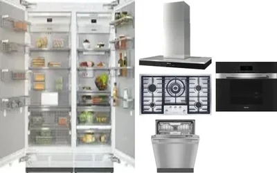 6 Piece Package Includes Refrigerator, Freezer, Cooktop, Wall Oven, Hood And Dishwasher