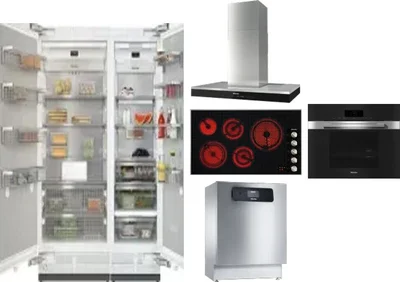 6 Piece Package Includes Refrigerator, Freezer, Cooktop, Wall Oven, Hood And Dishwasher