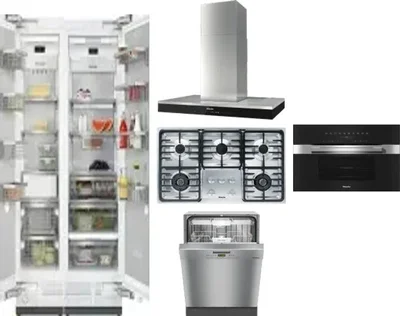 6 Piece Package Includes Refrigerator, Freezer, Cooktop, Wall Oven, Hood And Dishwasher