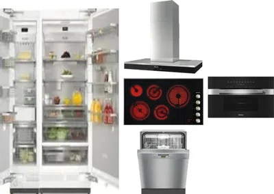 6 Piece Package Includes Refrigerator, Freezer, Cooktop, Wall Oven, Hood And Dishwasher