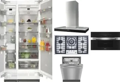6 Piece Package Includes Refrigerator, Freezer, Cooktop, Wall Oven, Hood And Dishwasher