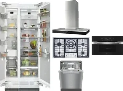 6 Piece Package Includes Refrigerator, Freezer, Cooktop, Wall Oven, Hood And Dishwasher