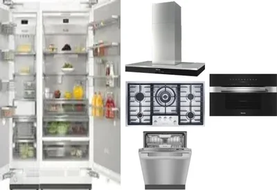 6 Piece Package Includes Refrigerator, Freezer, Cooktop, Wall Oven, Hood And Dishwasher