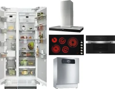 6 Piece Package Includes Refrigerator, Freezer, Cooktop, Wall Oven, Hood And Dishwasher