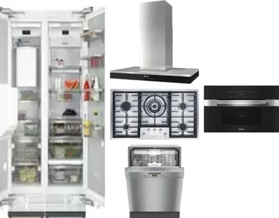 6 Piece Package Includes Refrigerator, Freezer, Cooktop, Wall Oven, Hood And Dishwasher