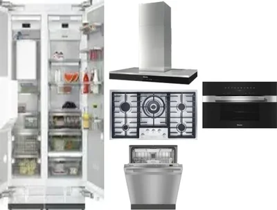 6 Piece Package Includes Refrigerator, Freezer, Cooktop, Wall Oven, Hood And Dishwasher