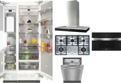 6 Piece Package Includes Refrigerator, Freezer, Cooktop, Wall Oven, Hood And Dishwasher