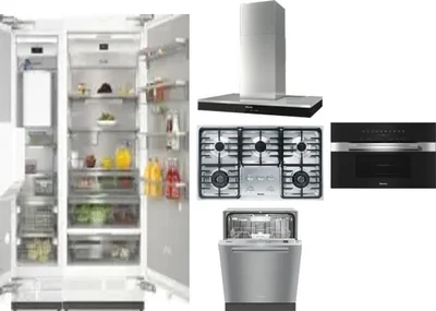 6 Piece Package Includes Refrigerator, Freezer, Cooktop, Wall Oven, Hood And Dishwasher