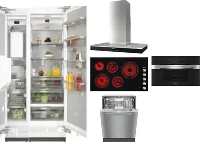6 Piece Package Includes Refrigerator, Freezer, Cooktop, Wall Oven, Hood And Dishwasher