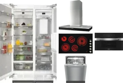 6 Piece Package Includes Refrigerator, Freezer, Cooktop, Wall Oven, Hood And Dishwasher